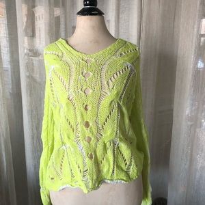 Free people neon green sweater